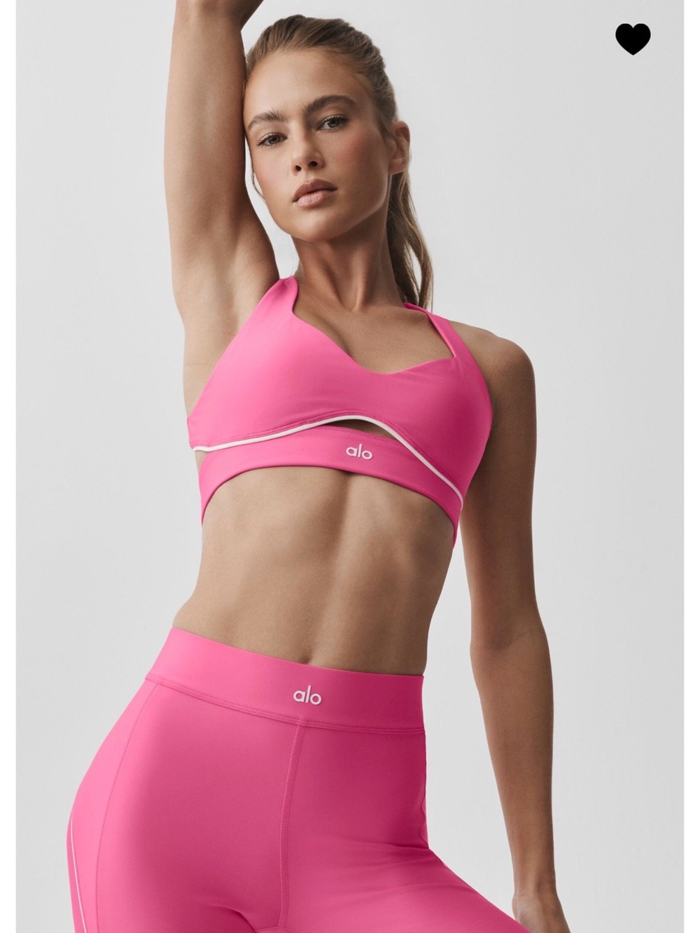 NWT Alo Yoga Airlift Speedwork 2PC Set Paradise Pink Bra L Leggings M